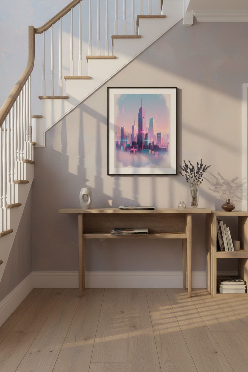 Abstract Neon Reverie wall art room scene 10