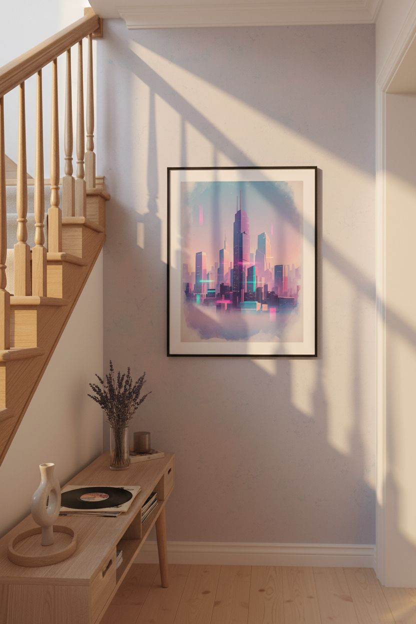 Abstract Neon Reverie wall art room scene 4