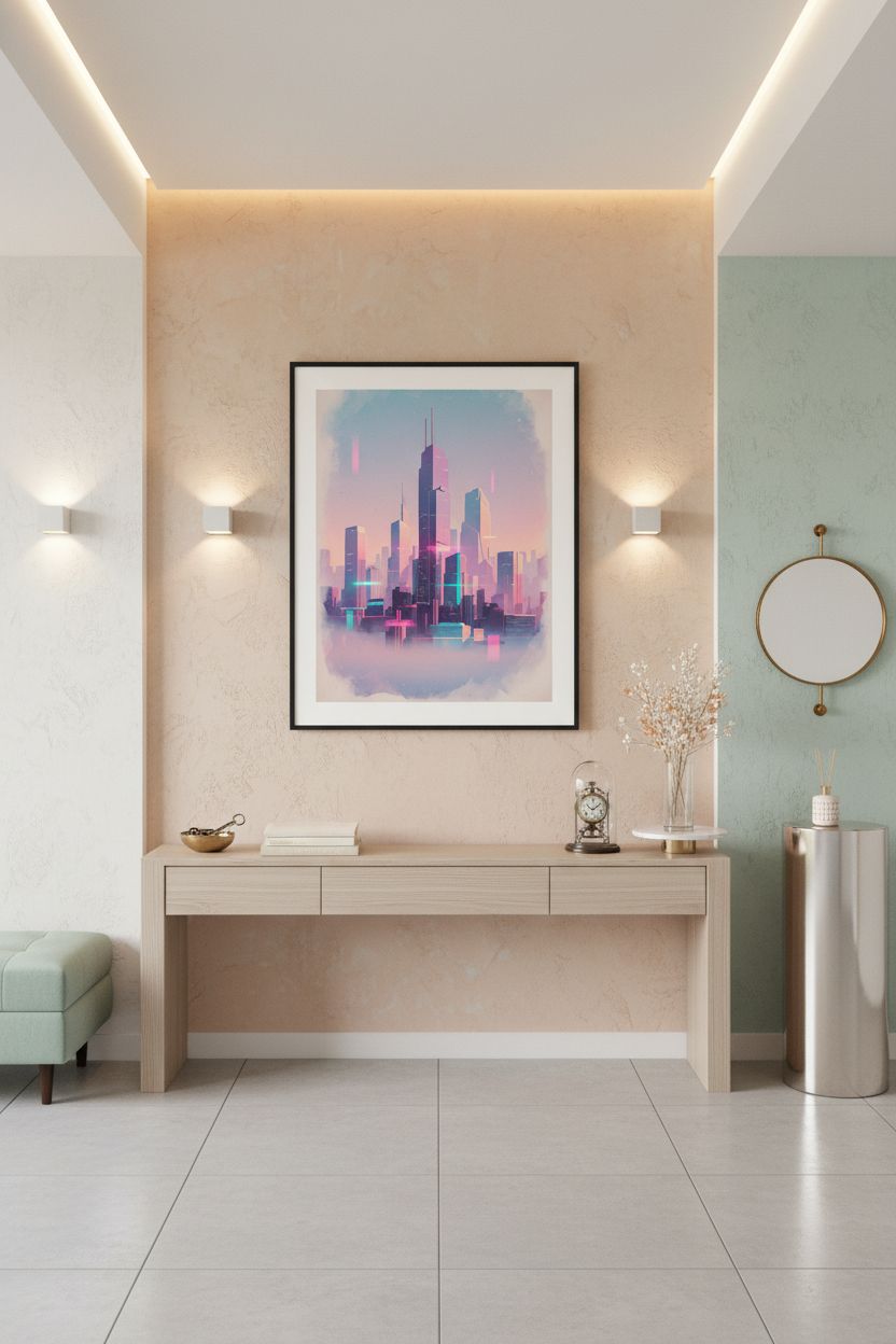 Abstract Neon Reverie wall art room scene 7