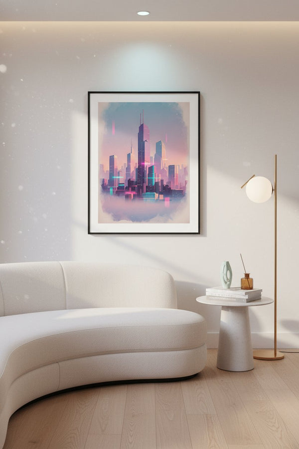 Abstract Neon Reverie wall art room scene 9
