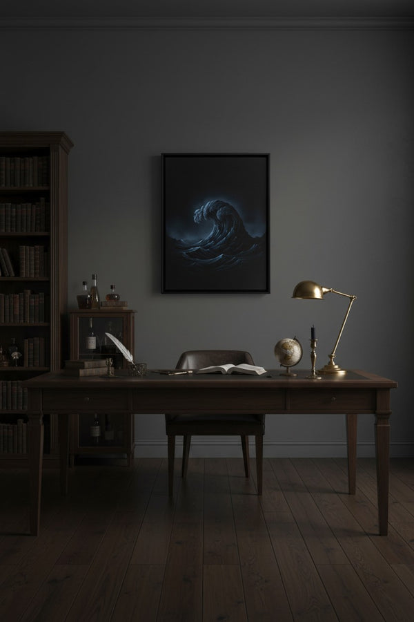 Abyssal Calm: Dark Tsunami Fine Art Print wall art room scene 10