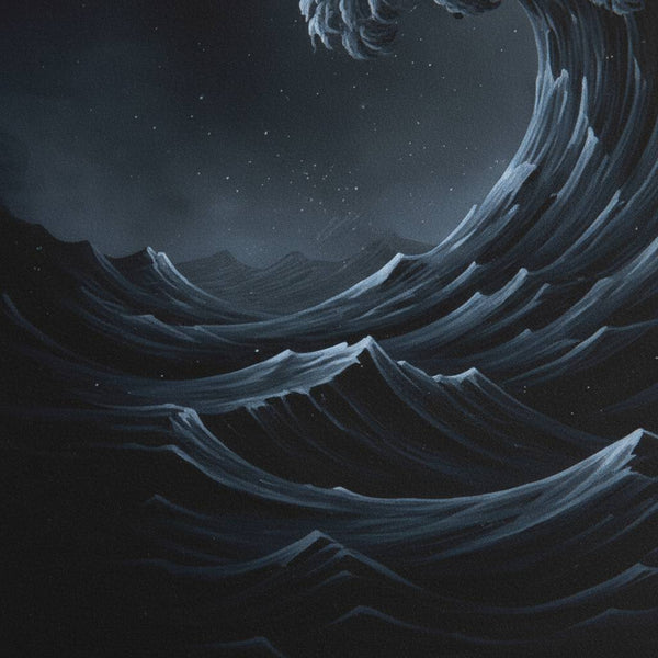 Abyssal Calm: Dark Tsunami Fine Art Print detail close up 11