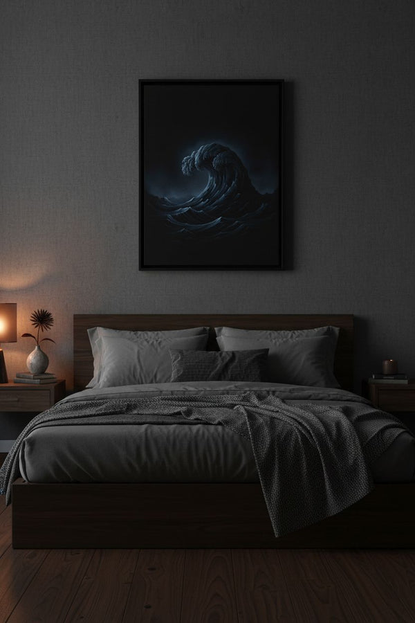 Abyssal Calm: Dark Tsunami Fine Art Print wall art room scene 2