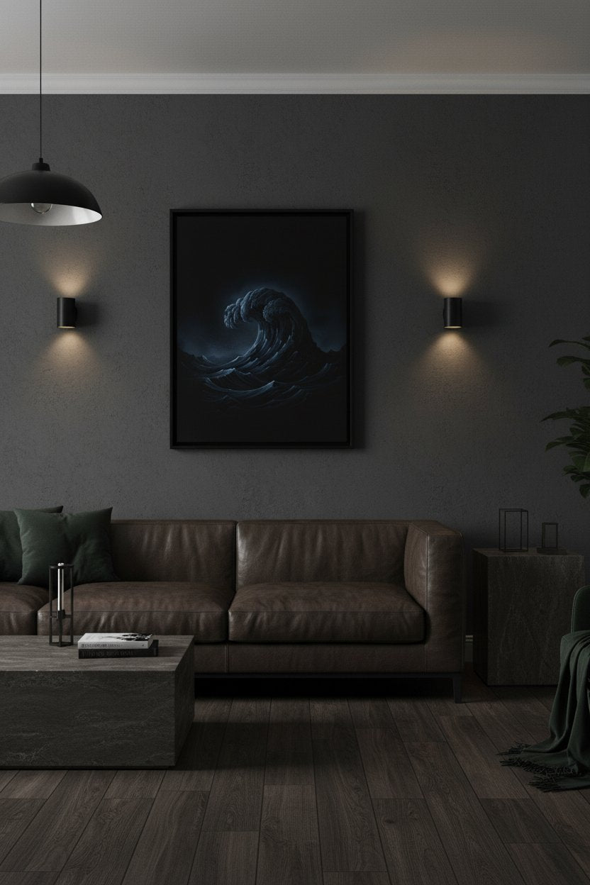 Abyssal Calm: Dark Tsunami Fine Art Print wall art room scene 4