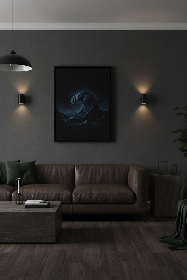 Abyssal Calm: Dark Tsunami Fine Art Print wall art room scene 4