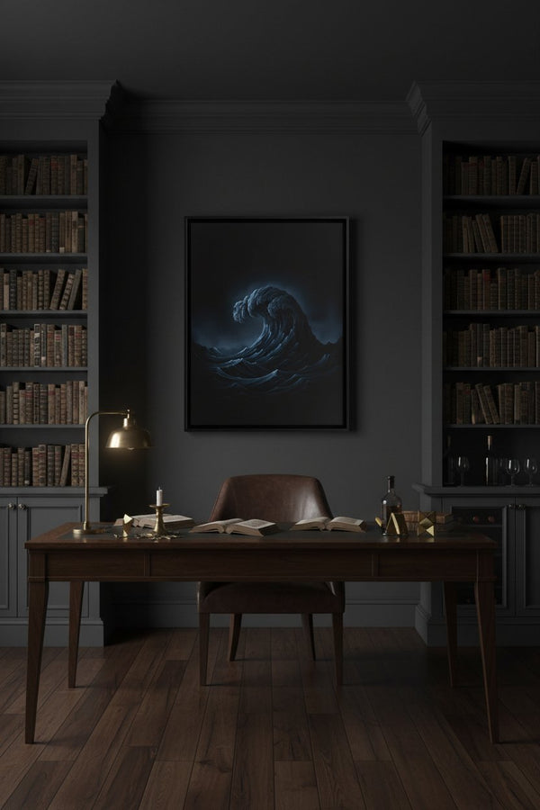 Abyssal Calm: Dark Tsunami Fine Art Print wall art room scene 5