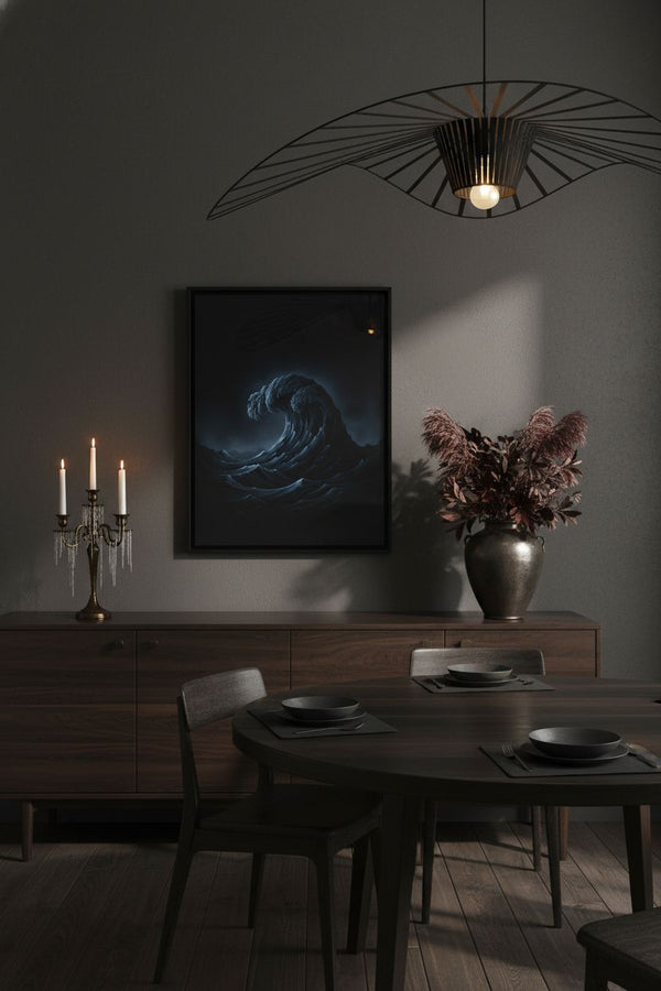 Abyssal Calm: Dark Tsunami Fine Art Print wall art room scene 6