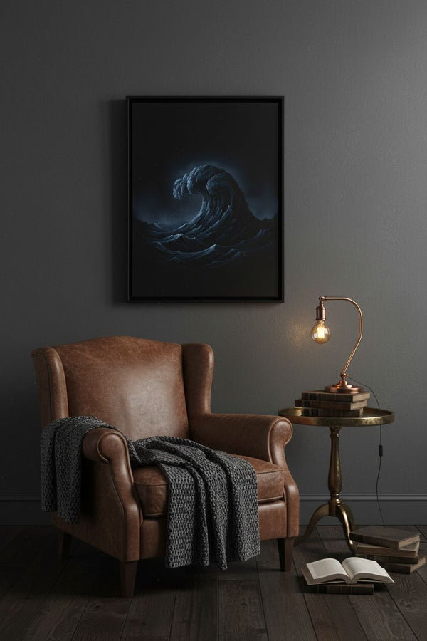 Abyssal Calm: Dark Tsunami Fine Art Print wall art room scene 7
