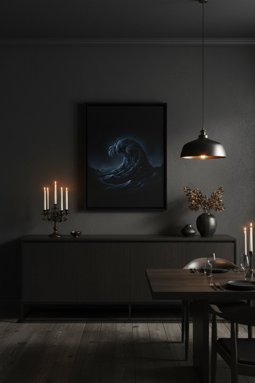 Abyssal Calm: Dark Tsunami Fine Art Print wall art room scene 8