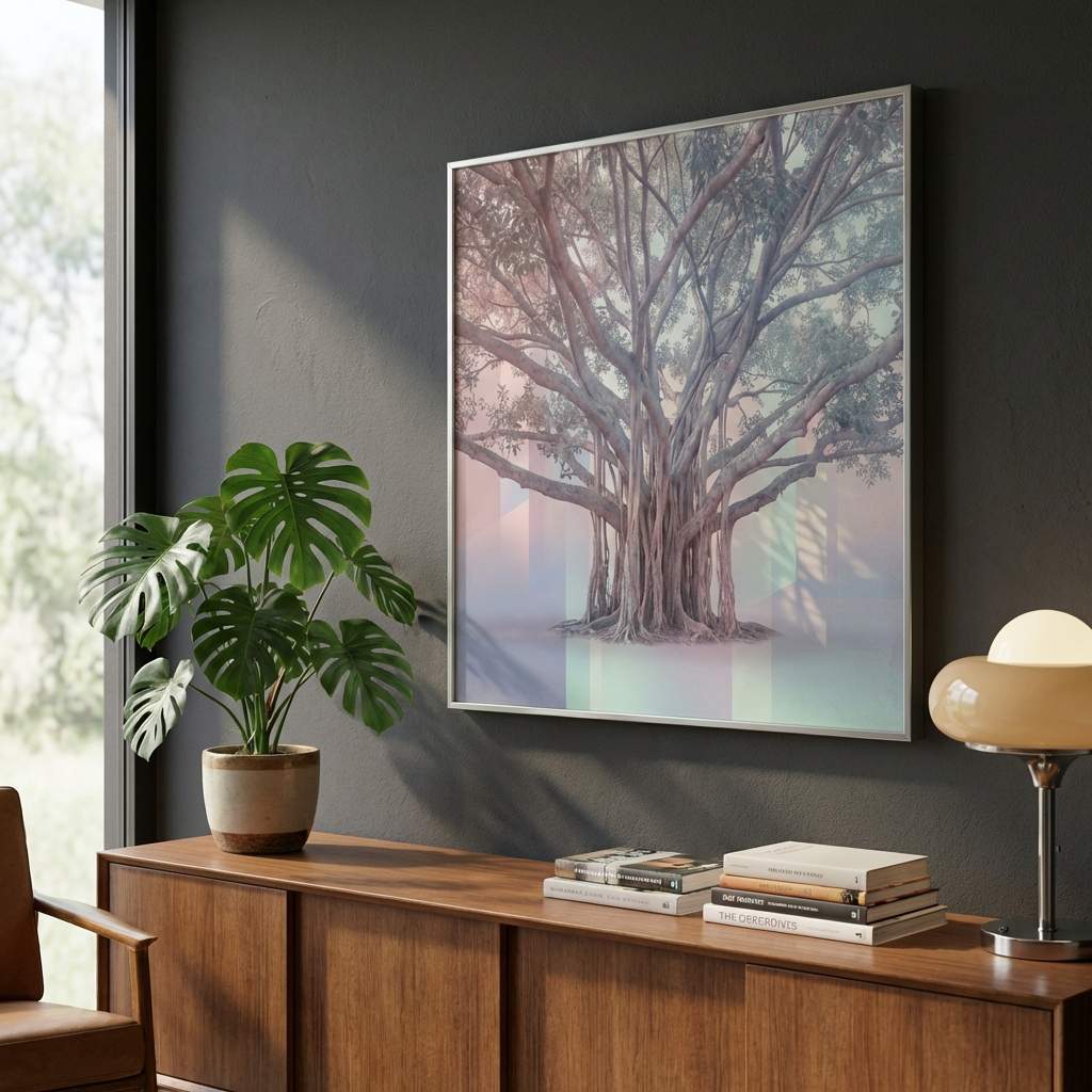 Arboreal Echoes in the Neon Dusk