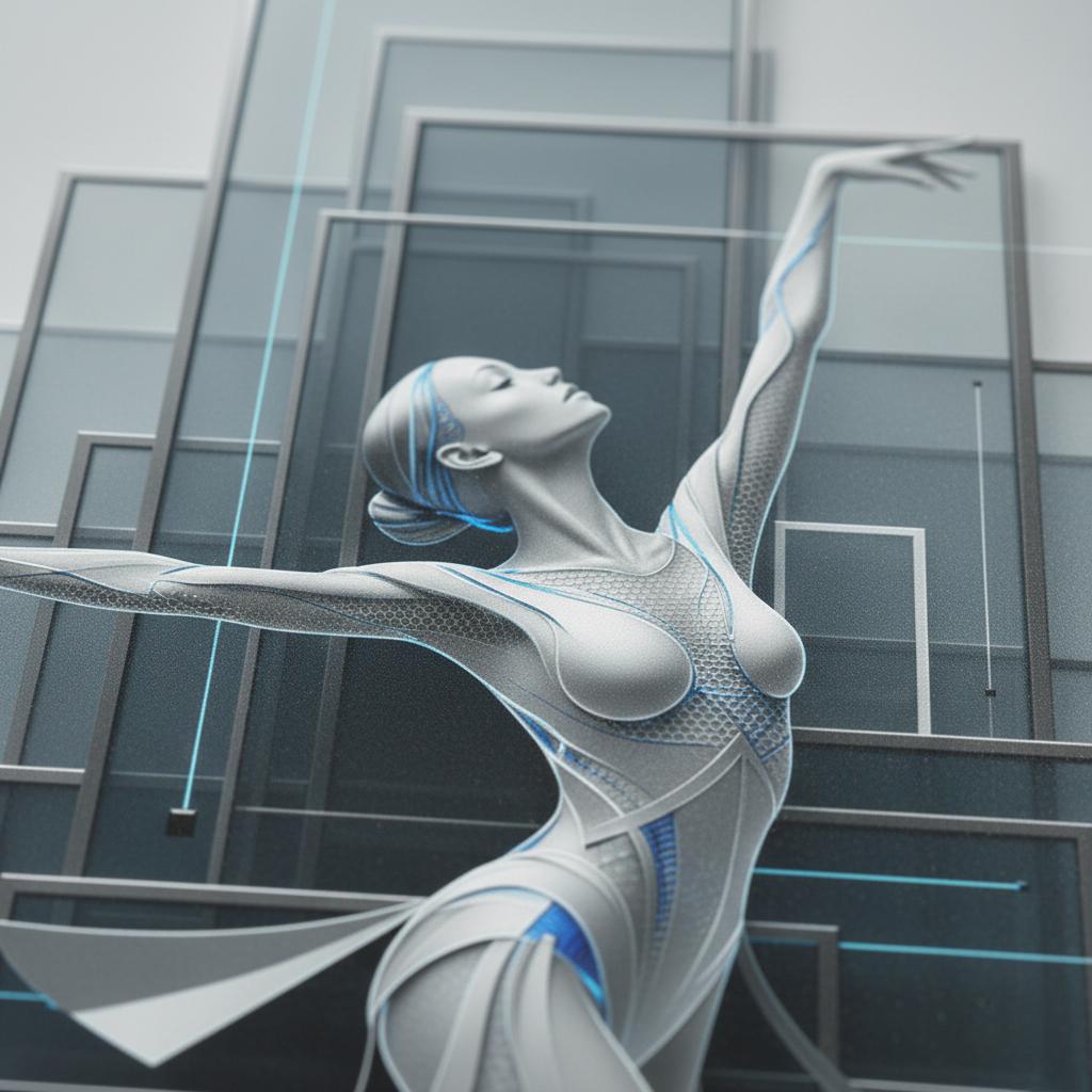 Architectural Movement: Abstract Figure Print detail close up 11