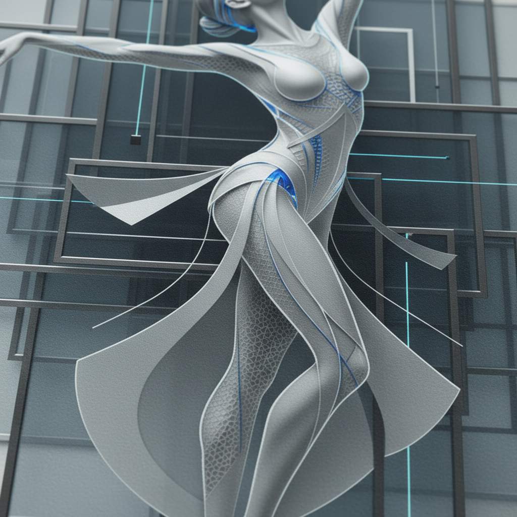 Architectural Movement: Abstract Figure Print detail close up 12