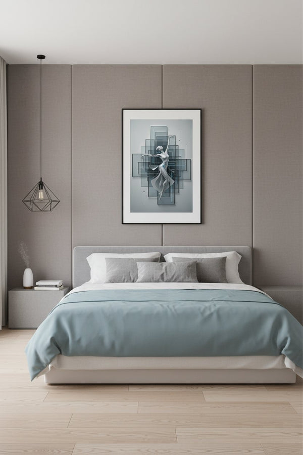 Architectural Movement: Abstract Figure Print wall art room scene 2