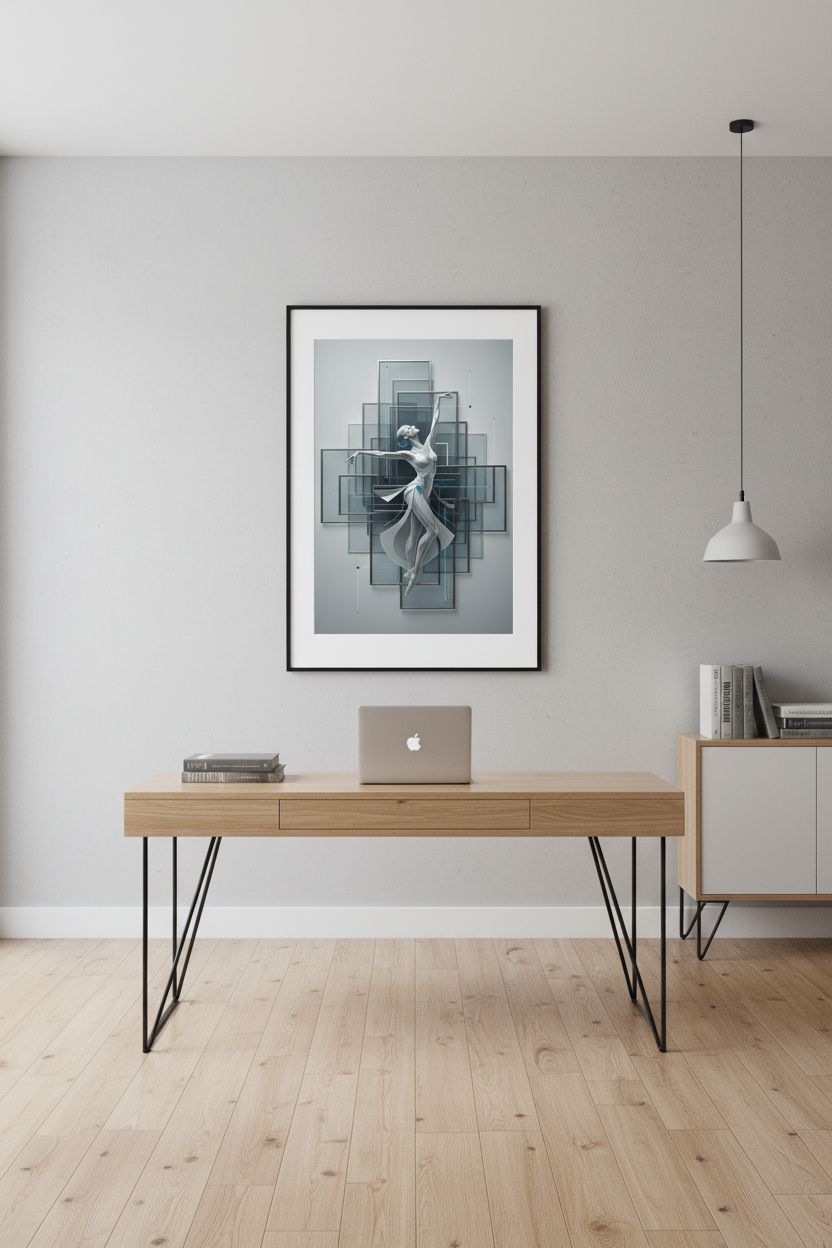 Architectural Movement: Abstract Figure Print wall art room scene 3