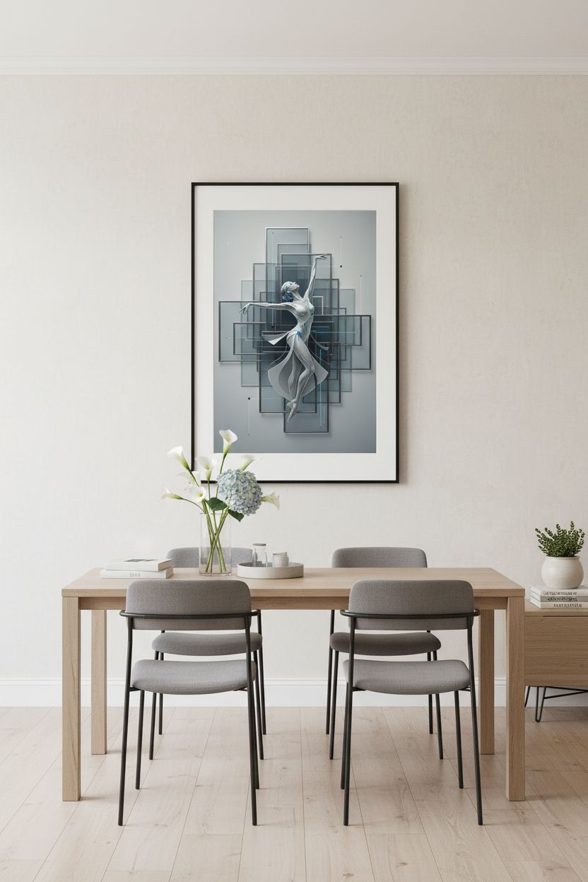 Architectural Movement: Abstract Figure Print wall art room scene 6