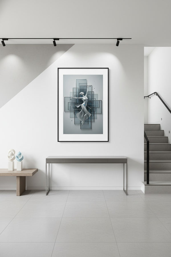 Architectural Movement: Abstract Figure Print wall art room scene 7