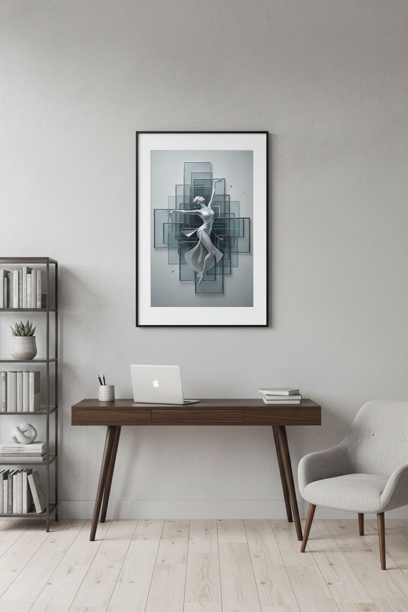 Architectural Movement: Abstract Figure Print wall art room scene 9