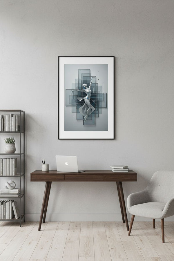 Architectural Movement: Abstract Figure Print wall art room scene 9