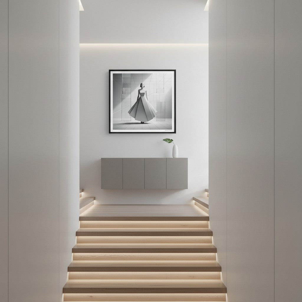 Architectural Muse: Minimalist Silhouette Art Print wall art room scene 2