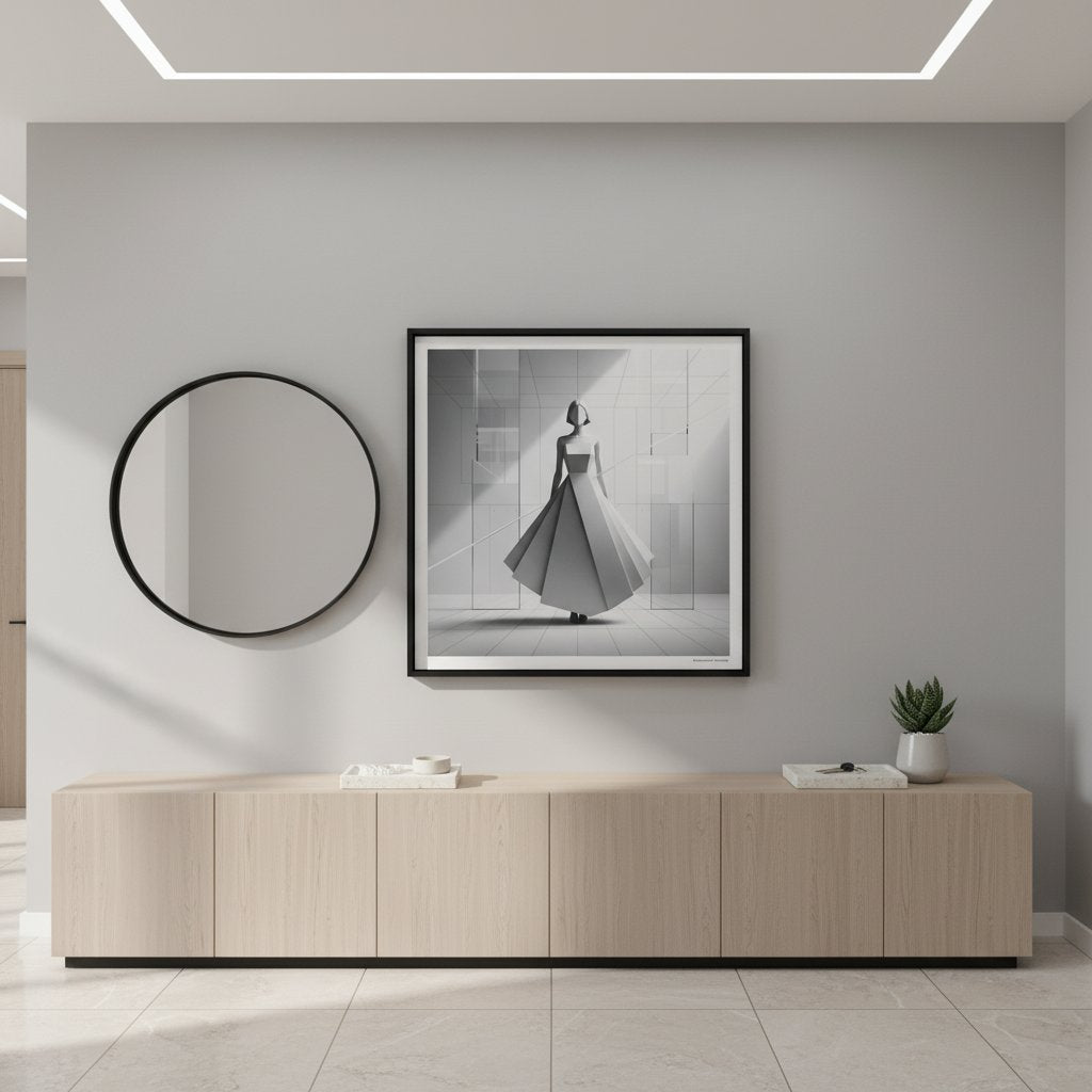 Architectural Muse: Minimalist Silhouette Art Print wall art room scene 3