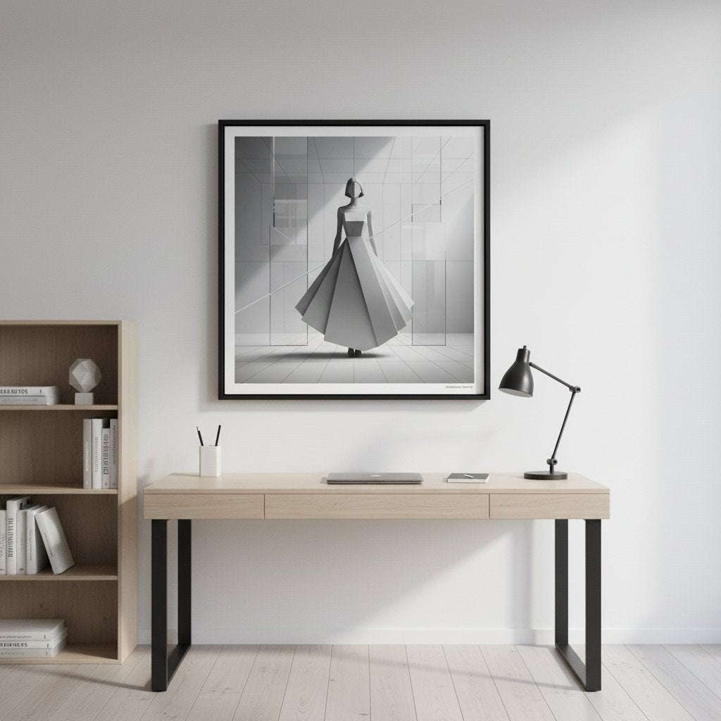 Architectural Muse: Minimalist Silhouette Art Print wall art room scene 4