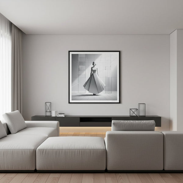 Architectural Muse: Minimalist Silhouette Art Print wall art room scene 6