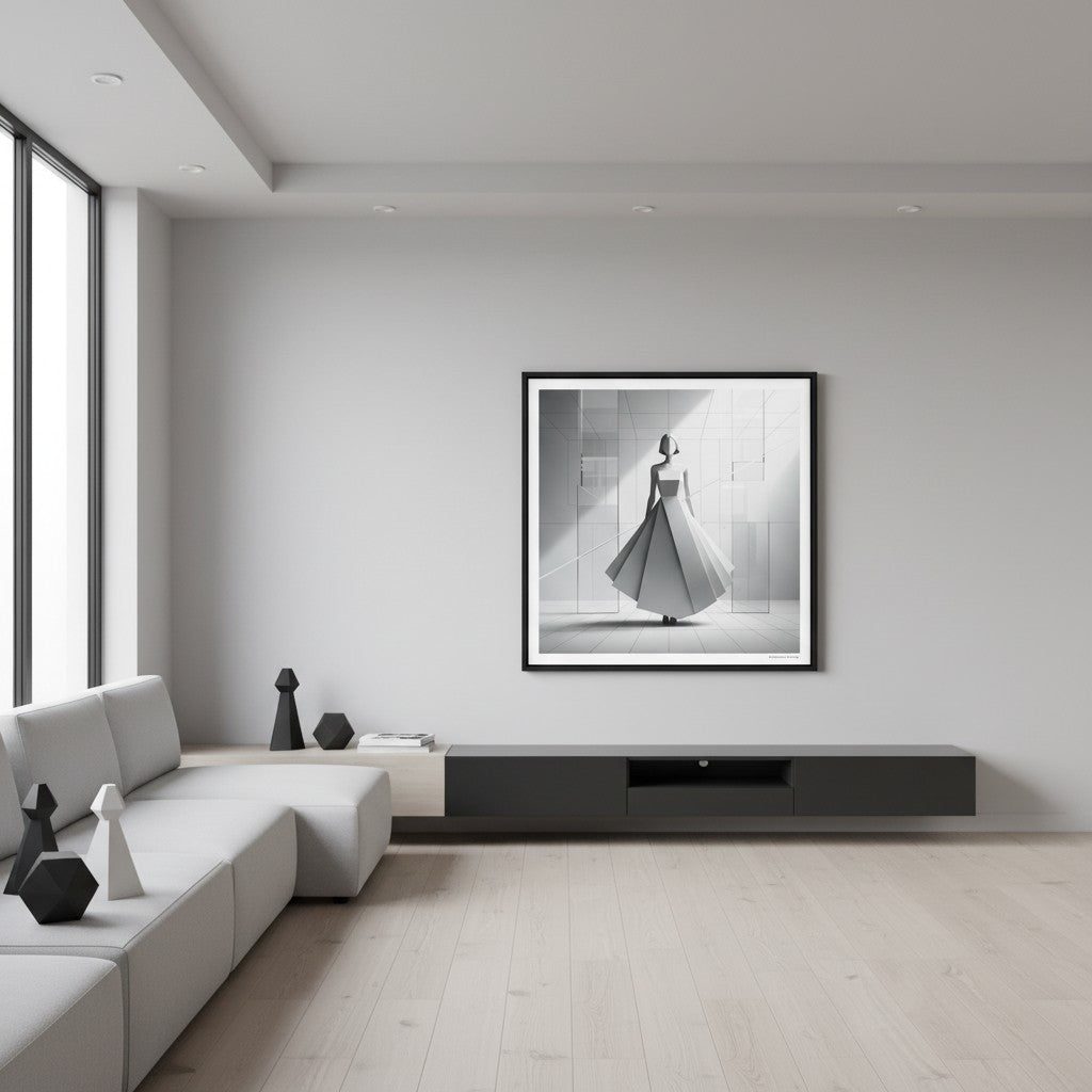 Architectural Muse: Minimalist Silhouette Art Print wall art room scene 8