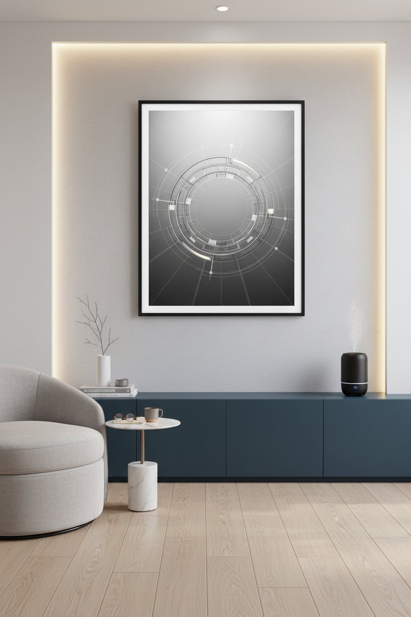 Architectural Ring Structure Fine Art Print wall art room scene 3