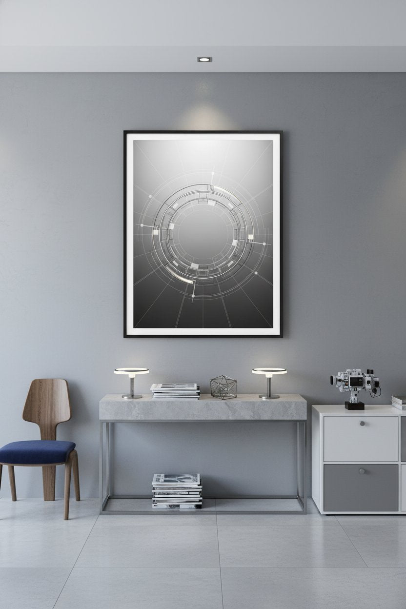 Architectural Ring Structure Fine Art Print wall art room scene 4