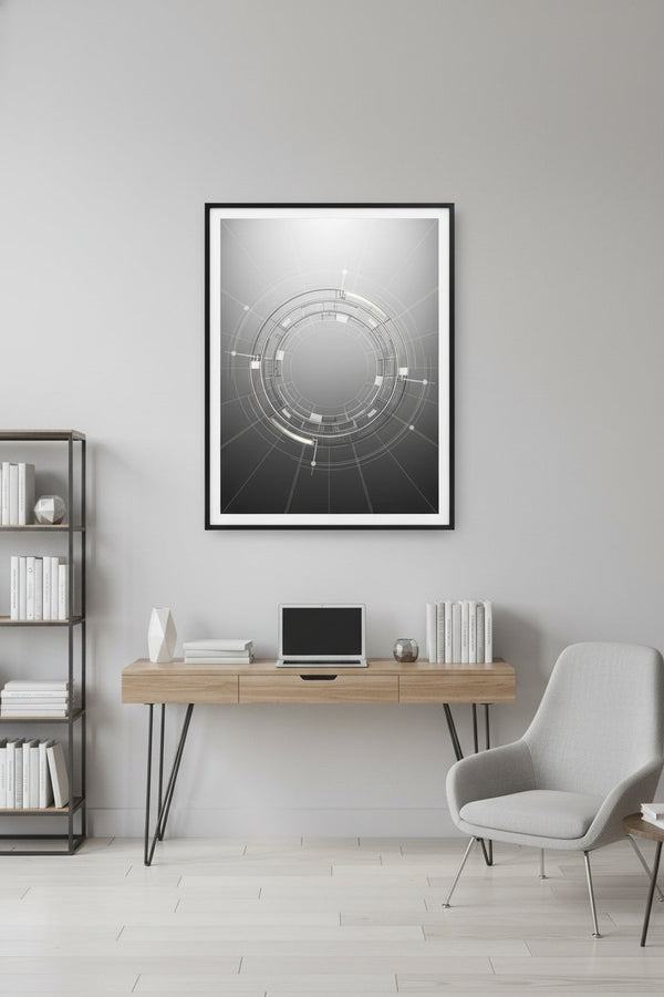 Architectural Ring Structure Fine Art Print wall art room scene 6