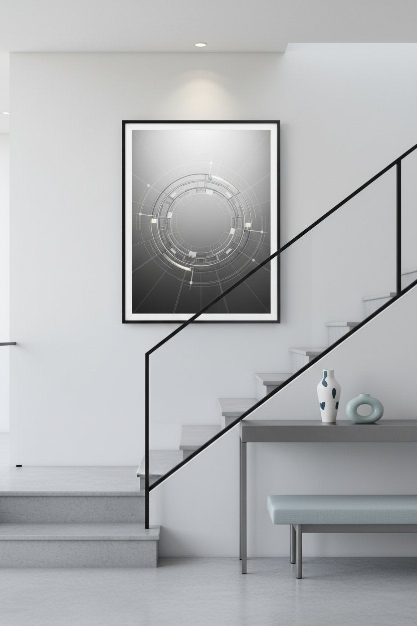 Architectural Ring Structure Fine Art Print wall art room scene 8