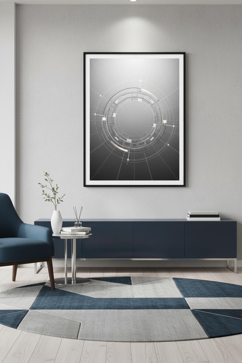 Architectural Ring Structure Fine Art Print wall art room scene 9
