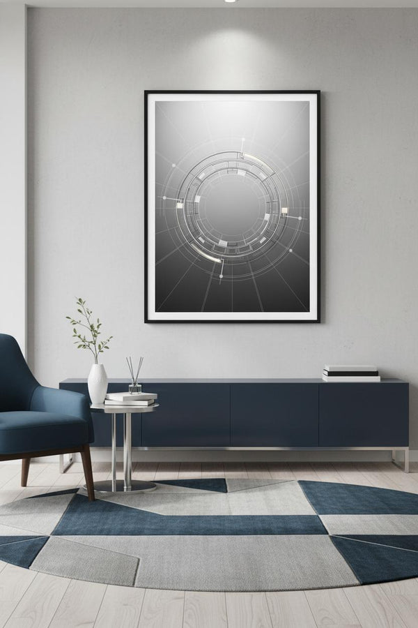 Architectural Ring Structure Fine Art Print wall art room scene 9