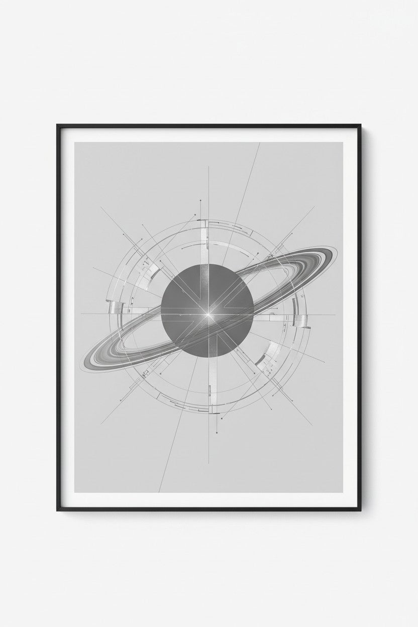 Celestial Ring Horizon Art Print - Modern Minimalist Decor main artwork