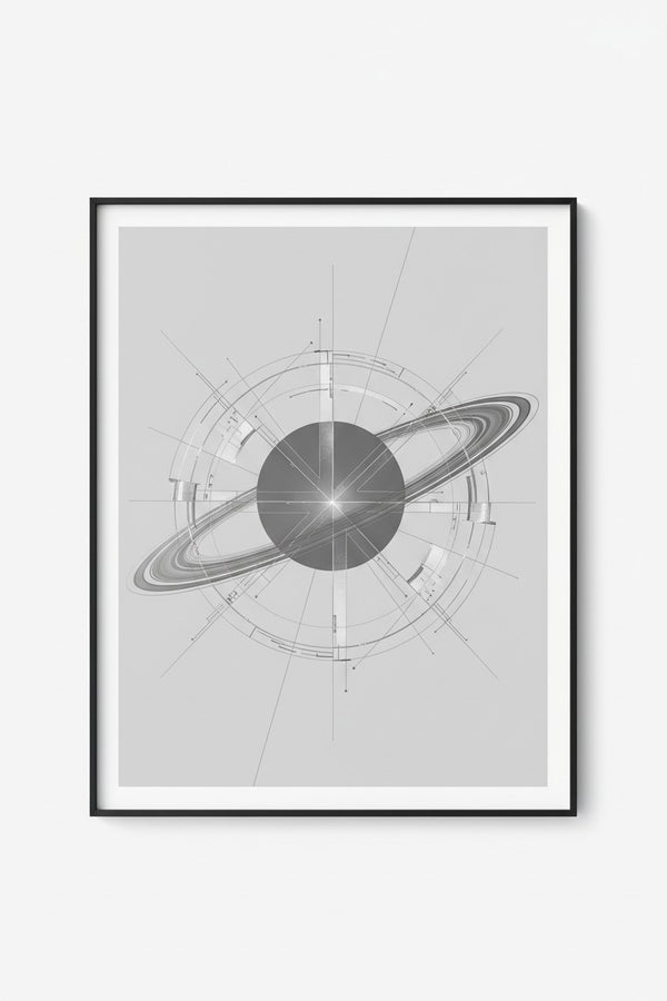 Celestial Ring Horizon Art Print - Modern Minimalist Decor main artwork