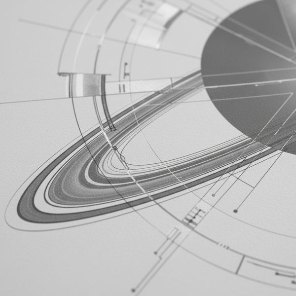 Celestial Ring Horizon Art Print - Modern Minimalist Decor detail close up 11