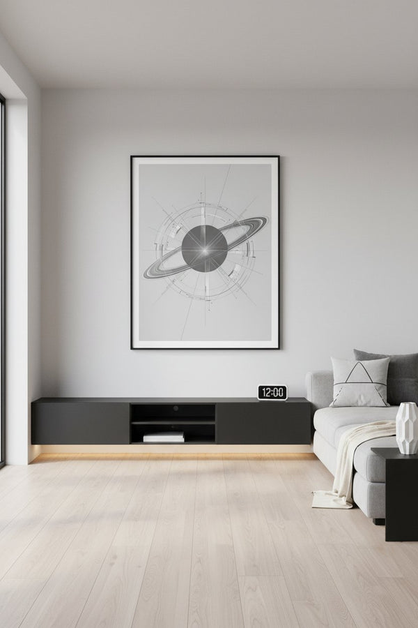 Celestial Ring Horizon Art Print - Modern Minimalist Decor wall art room scene 3