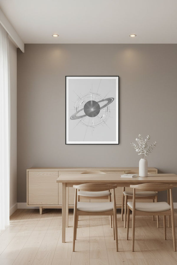 Celestial Ring Horizon Art Print - Modern Minimalist Decor wall art room scene 5