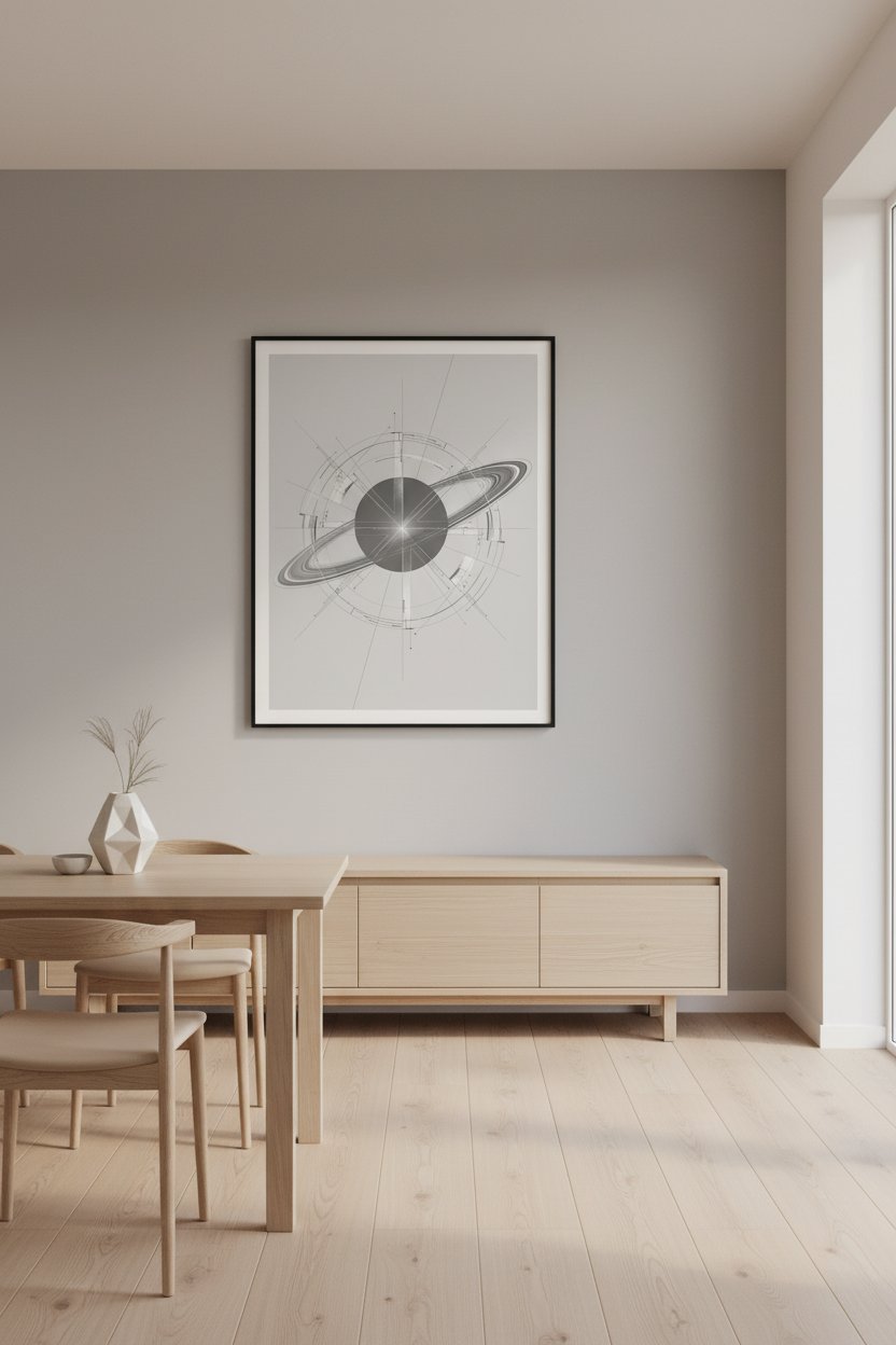 Celestial Ring Horizon Art Print - Modern Minimalist Decor wall art room scene 8