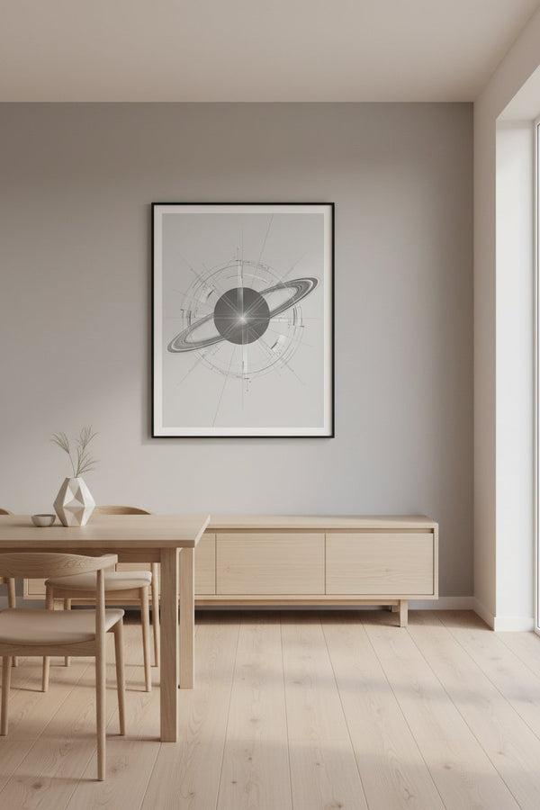 Celestial Ring Horizon Art Print - Modern Minimalist Decor wall art room scene 8