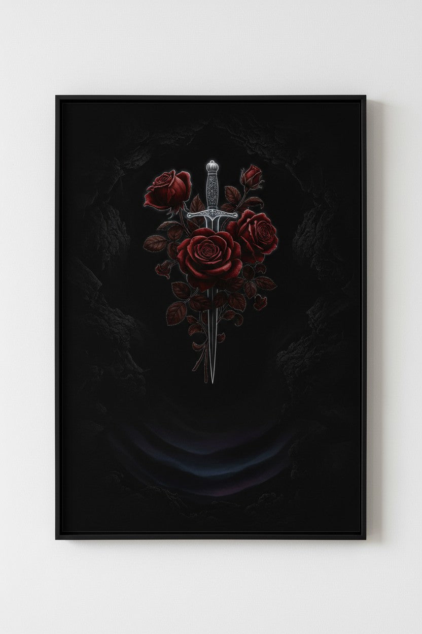 Crimson Dagger Bloom: Baroque Shadow Study main artwork