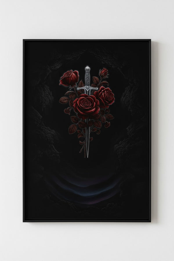 Crimson Dagger Bloom: Baroque Shadow Study main artwork