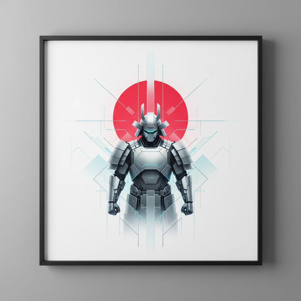 Crimson Sun Samurai Serenity Fine Art Print main artwork