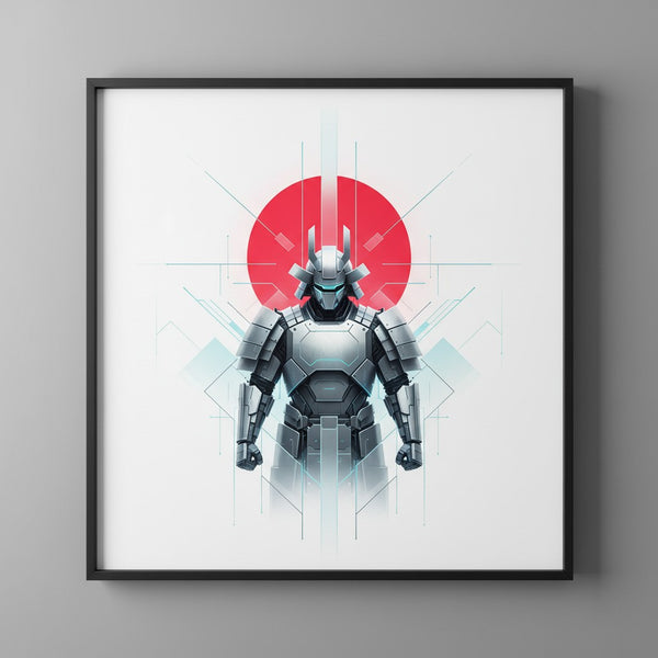 Crimson Sun Samurai Serenity Fine Art Print main artwork