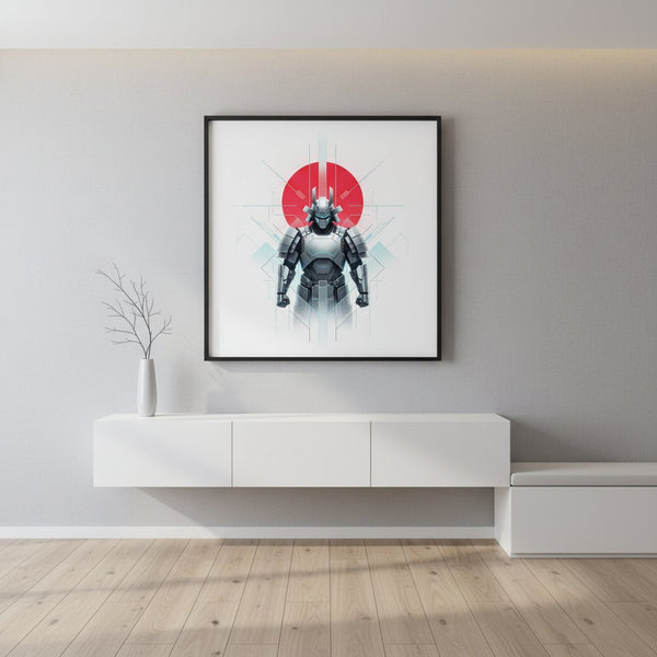 Crimson Sun Samurai Serenity Fine Art Print wall art room scene 10