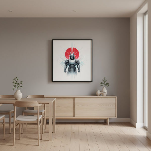 Crimson Sun Samurai Serenity Fine Art Print wall art room scene 2