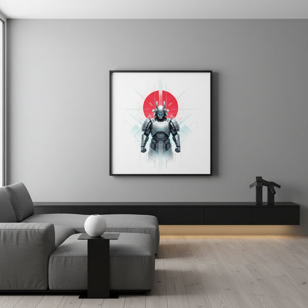Crimson Sun Samurai Serenity Fine Art Print wall art room scene 4