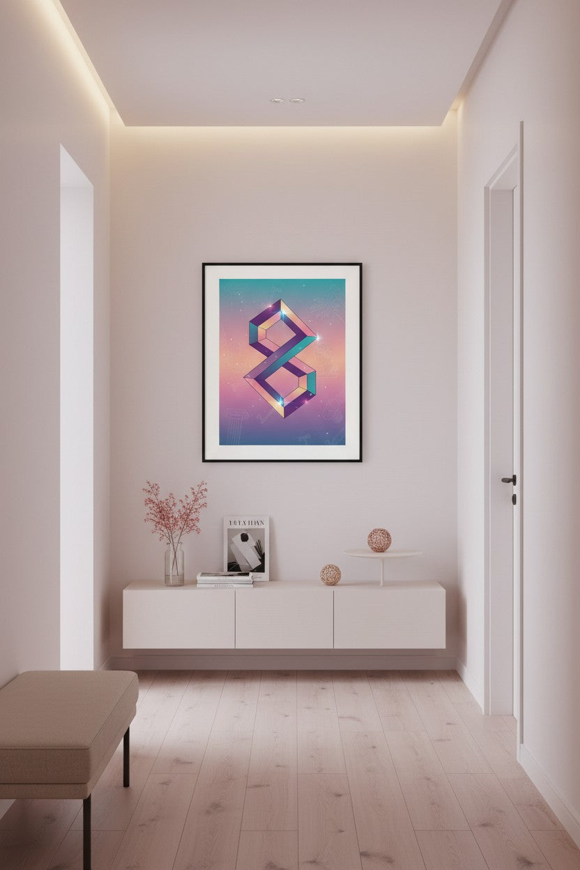 Dreamscape Geometric Reverie wall art room scene 10