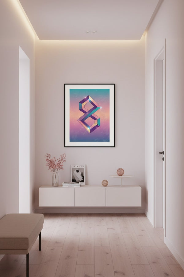 Dreamscape Geometric Reverie wall art room scene 10