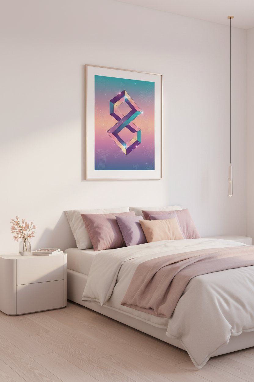 Dreamscape Geometric Reverie wall art room scene 2